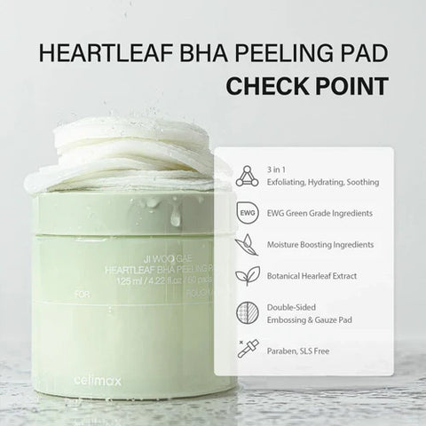celimax - HEARTLEAF BHA PEELING PAD 60EA